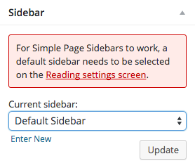 Simple Page Sidebars Widget